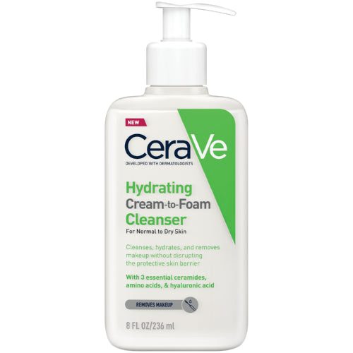 CeraVe Hydrating Cream-to-Foam Cleanser For Normal To Dry Skin 236ml